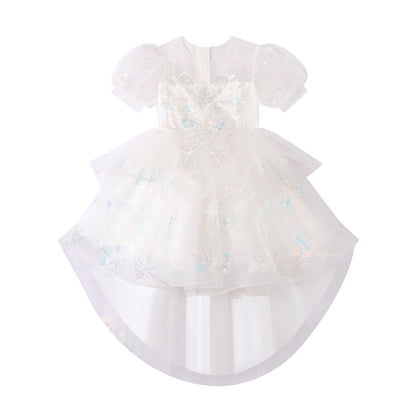 ZllKl  Foreign Trade New Princess Flower Girl Wedding Gauze Dress Children's Performance Costume Girls' Dress Birthday Banquet