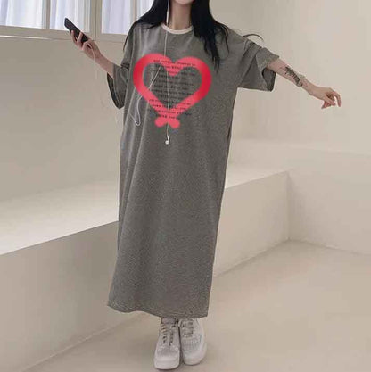 ZllKl 2025Manufacturer pure cotton Korea loose and thin letters short-sleeved long T-shirt skirt women's popular new summer explosion leisure