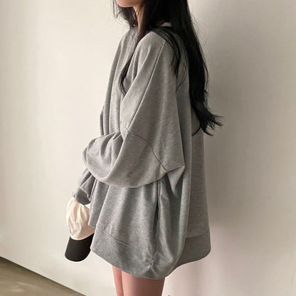 ZLLKL 2025 Cotton sweater women's loose Korean version spring and autumn thin vintage long-sleeved t-shirt clothes students lazy wind Popular trade