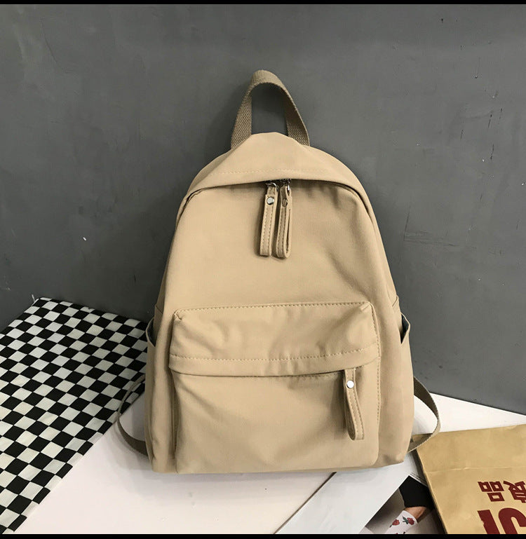 Simple and Elegant Solid Color New Backpack for Women Harajuku Japanese Durable Backpack Preppy Style Nylon Waterproof Schoolbag for Men