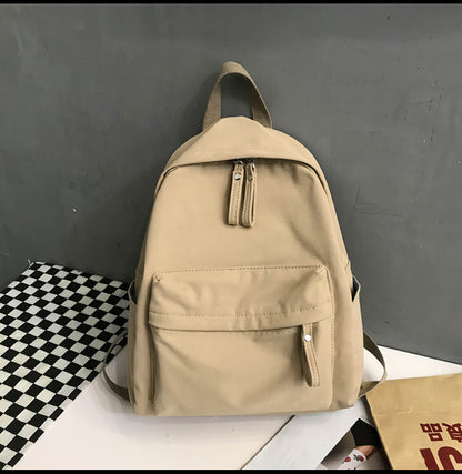 Simple and Elegant Solid Color New Backpack for Women Harajuku Japanese Durable Backpack Preppy Style Nylon Waterproof Schoolbag for Men