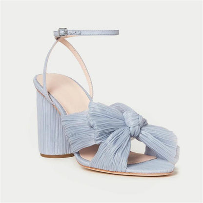 ZllKl  Dropshopping2022 Summer Open Toed Bow 40-47 High Heels Party Dress Wedding Women's Sandals