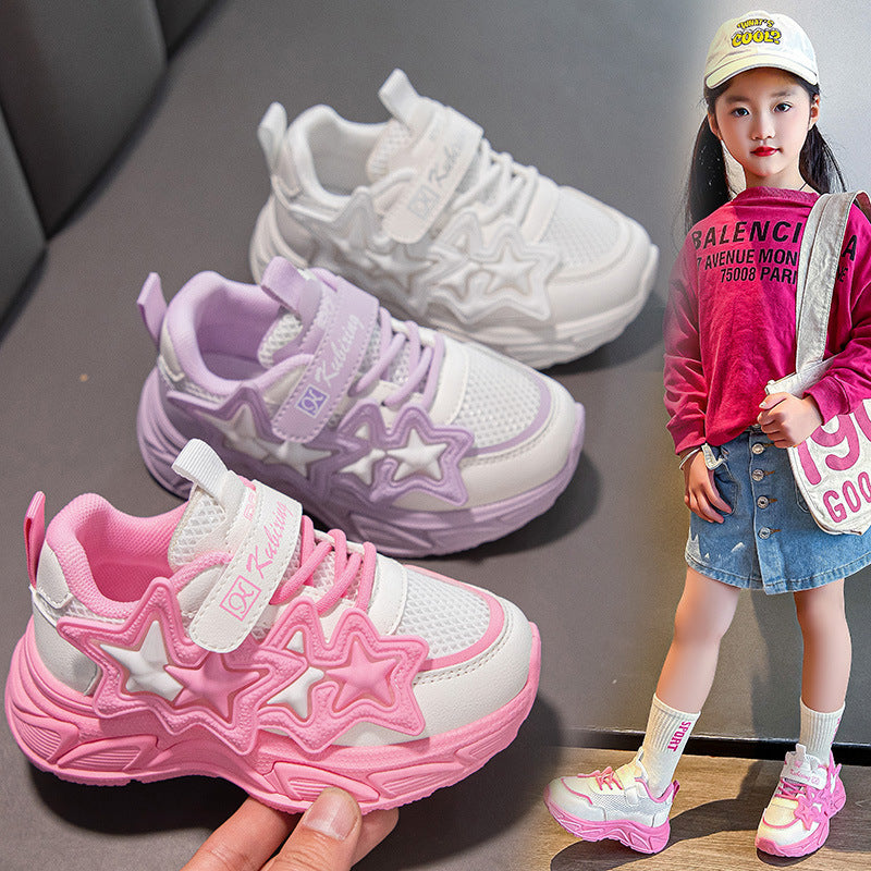 ZllKl  Children's Shoes  New Spring New Sports Shoes Mesh Breathable Girls Outdoor Climbing Boots One Piece Dropshipping