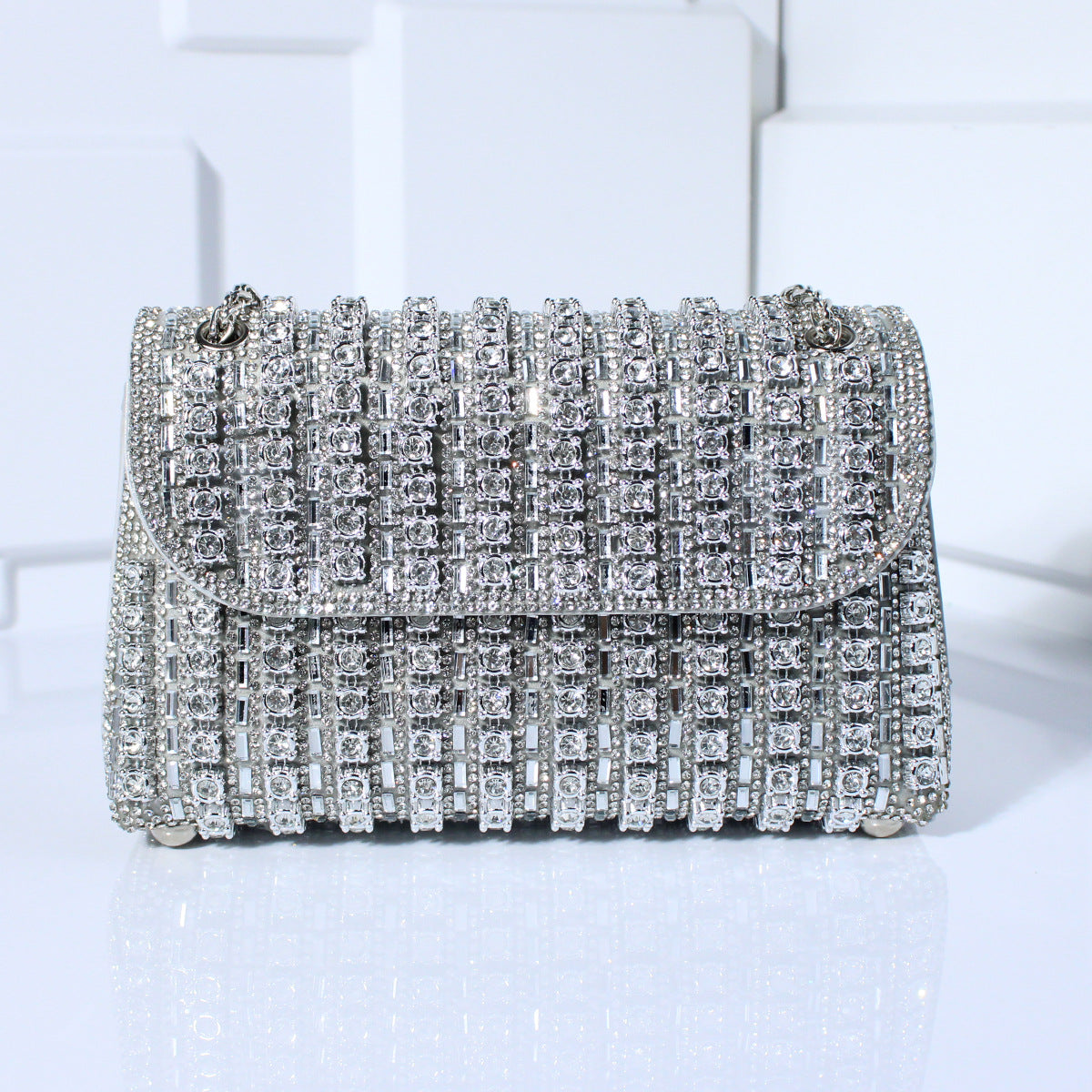 ZllKl  New European and American Socialite Fashion Crossbody Dinner Bag Diamond Hand Bag Exquisite High Sense Square Women's Handbag