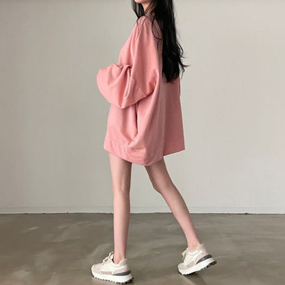 ZLLKL 2025 Wholesale pink sweater women's loose Korean version on clothes loose and versatile students spring and autumn solid color students ins tide brand