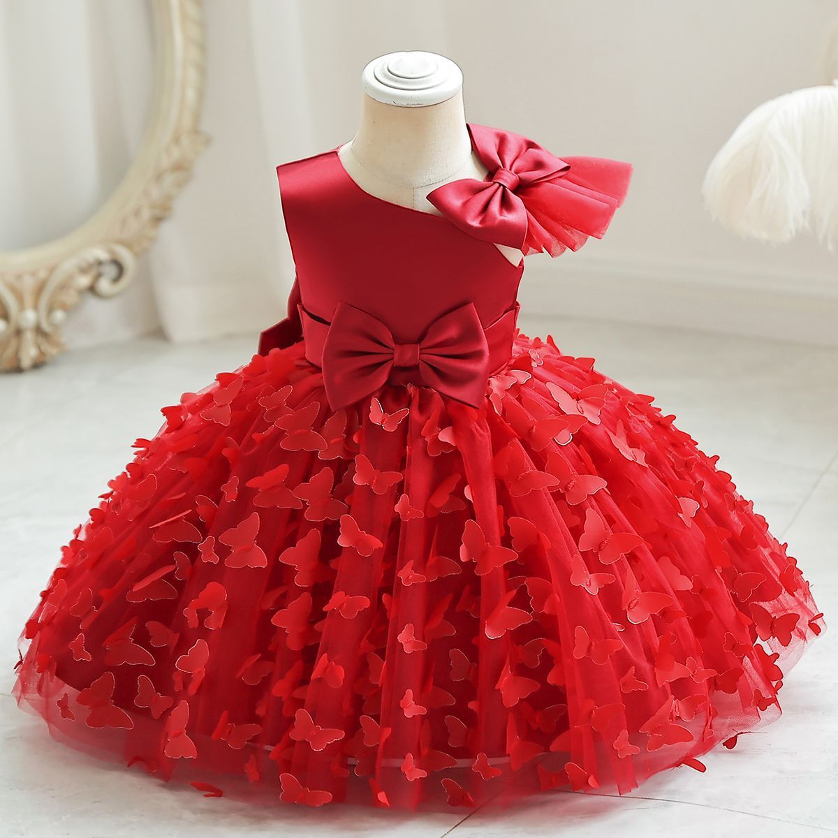 ZllKl  Girls' New Princess Mesh Embroidered Children's Dress Children Puff Mesh Birthday Full-Year Formal Dress Wholesale