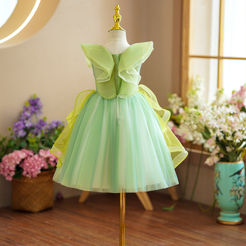 ZllKl  Girl's Dress Princess Dress Pettiskirt Children's Catwalk Evening Dress Host Costume for Piano Performance Flower Girl Wedding Dress