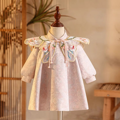 ZllKl  Chinese Style One Year Old Celebration Dress Baby Girl  New Girl Birthday Banquet Zhuazhou Tang Suit National Style Baby Girl Crown Clothes Spring and Summer