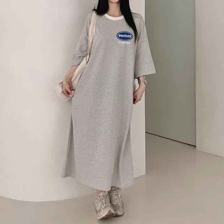 ZllKl 2025Manufacturer medium and long T-shirt skirt fashionable versatile simple dress pure cotton South Korea popular spring and summer new femininity