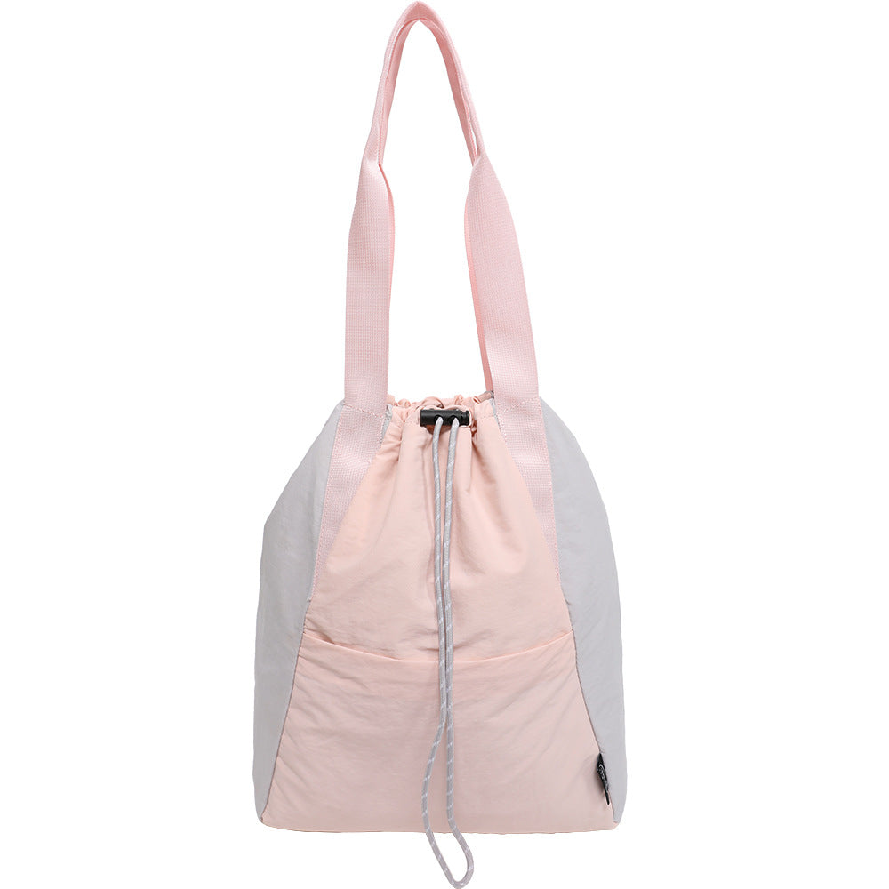 Cross-Border Bag  New Nylon Backpack Women's Contrast Color Yoga Sports Bag Large Capacity Handbag Bags