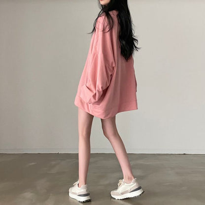 ZLLKL 2025 Wholesale pink sweater women's loose Korean version on clothes loose and versatile students spring and autumn solid color students ins tide brand