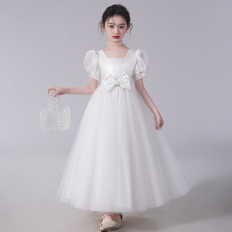 ZllKl  Children's Dress Princess Dress Children's Summer Clothing Western Style Little Girl Birthday Catwalk Costume for Piano Performance Girl Dress