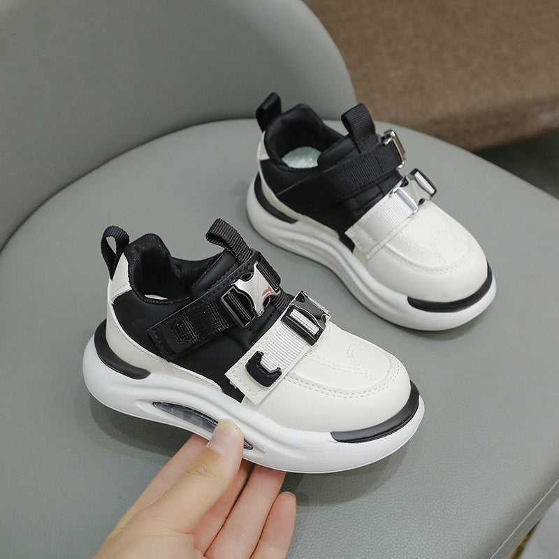 ZllKl  Children's Sneaker Leather  Spring and Autumn New Boys and Girls Toddler Shoes Boys' Non-Slip Casual Running Shoes