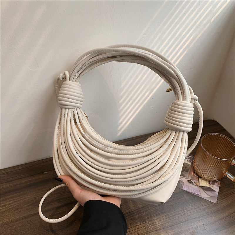 ZllKl  Personalized Creative Bag Women's Bag 2022 Summer New Fashion Thread Bundle Woven Knotted Women's Shoulder Crossbody Tote