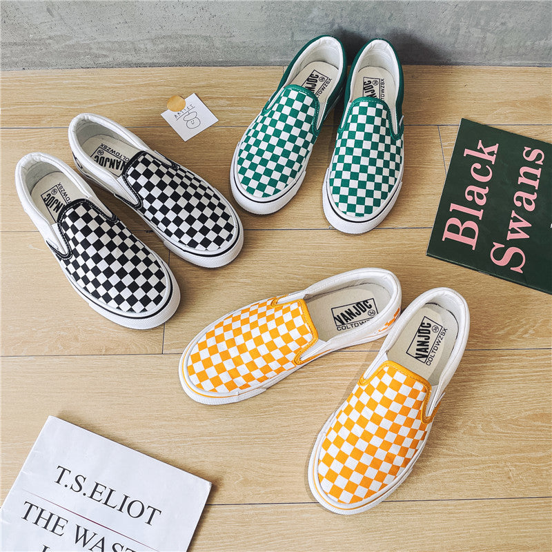 ZllKl Canvas Shoes for Women Men  Spring and Autumn New Slip-on Lazy Shoes for Students Casual Flat Skateboard Shoes Korean Couples Shoes