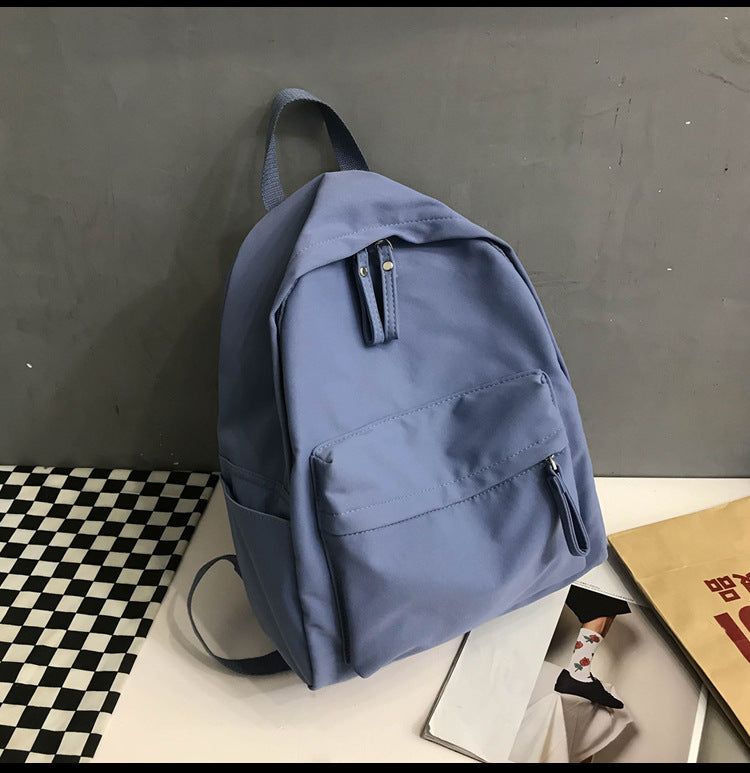 Simple and Elegant Solid Color New Backpack for Women Harajuku Japanese Durable Backpack Preppy Style Nylon Waterproof Schoolbag for Men