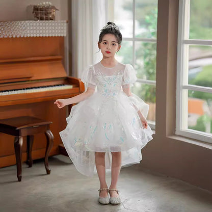 ZllKl  Foreign Trade New Princess Flower Girl Wedding Gauze Dress Children's Performance Costume Girls' Dress Birthday Banquet