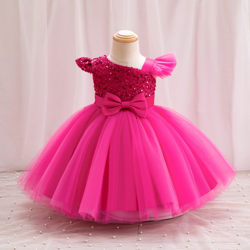 ZllKl  Girls' New Princess Mesh Embroidered Children's Dress Children Puff Mesh Birthday Full-Year Formal Dress Wholesale