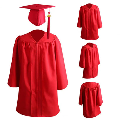 2Pcs/Set Zipper Loose Graduation Gown Children School 2022 Graduation Cap Gown Suit Graduation Ceremony Uniform