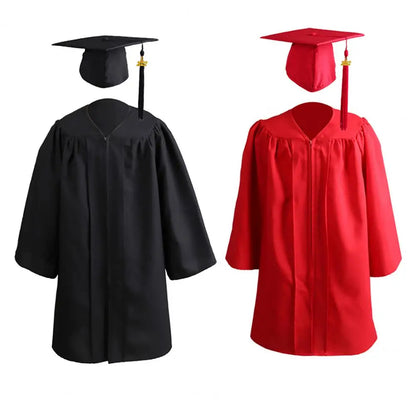 2Pcs/Set Zipper Loose Graduation Gown Children School 2022 Graduation Cap Gown Suit Graduation Ceremony Uniform