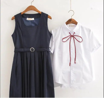 School Uniforms Short Sleeve and Long Sleeve Shirt and Vest Dress Japanese Preppy Style Girls Uniform Anime Costumes