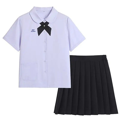 Women Girls JK Uniform Thai Style School Uniforms Seifuku Short Sleeve Embroidered Shirt Three-piece Set Pleated Skirt Student