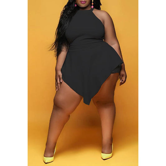 Plus Size O-Neck Sleeveless Jumpsuits