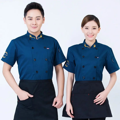 Breathable Chef Uniforms for Kitchen Staff in Dining and Baking Long-Sleeved Waiter Uniforms