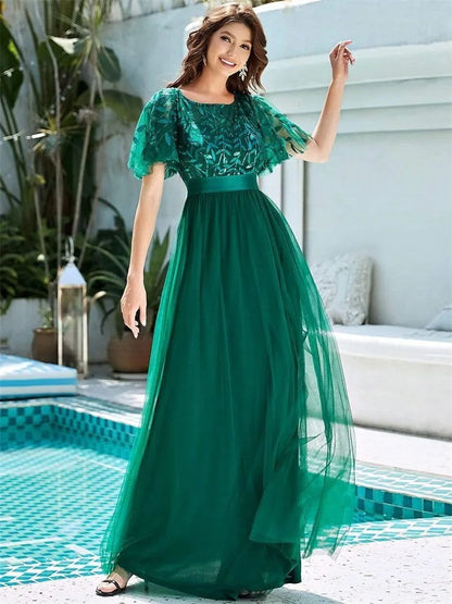 ICCLEK Elegant Plus Size Dress Evening Long Dresses Summer Dress Women 2023 Party Occasion Dresses Sequin Vestido De Festa Plus