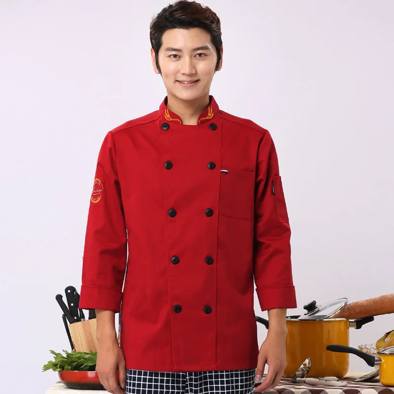 Long-Sleeved Waiter Uniforms for Professional Restaurant Staff Classic and Comfortable Chef Uniforms