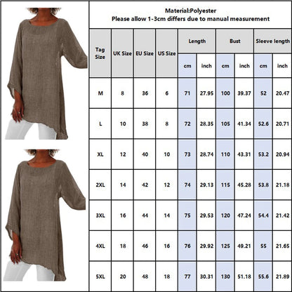 Women‘s Casual Autumn Winter Long Sleeve Solid Basic Tunic Tops T-Shirt Loose Baggy Blouse Comfy Clothing Clothes 2023 Plus Size