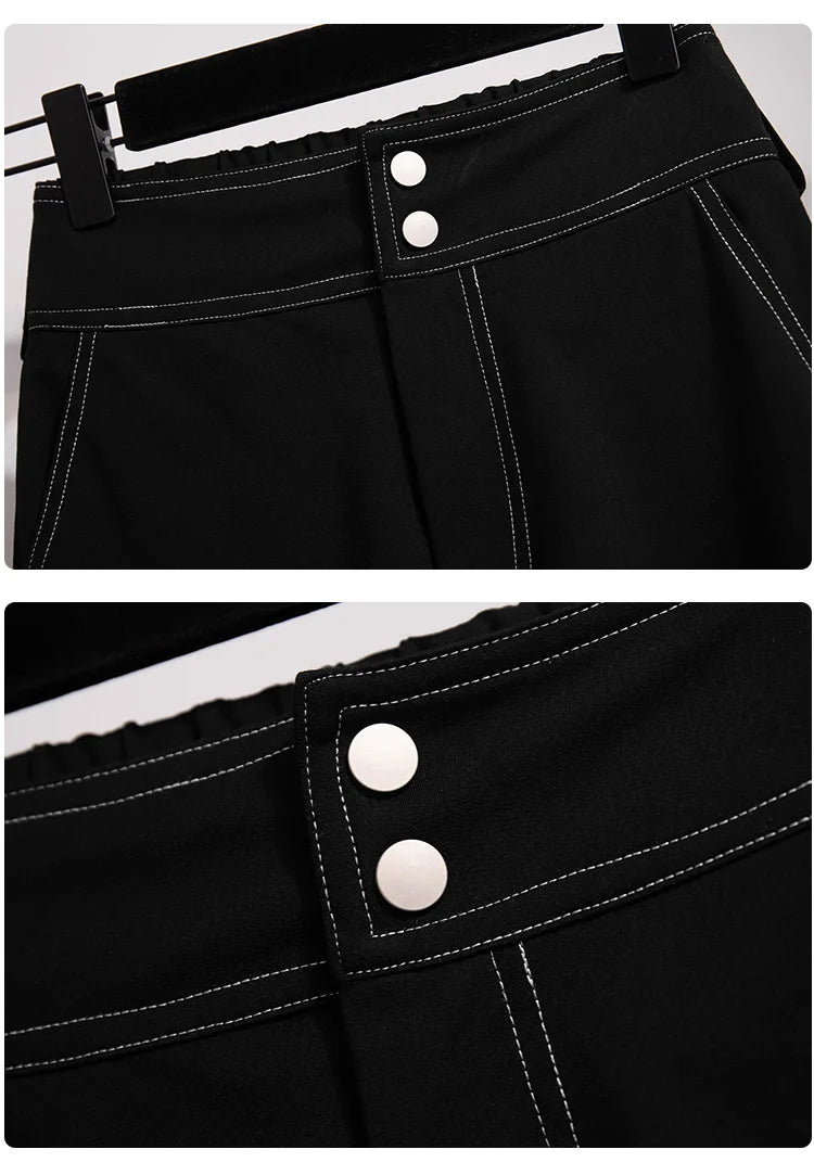 New  Ladies Summer Plus Size Shorts For Women Large Loose Casual Wide Leg Black Pocket Shorts 3XL 4XL 5XL 6XL 7XL