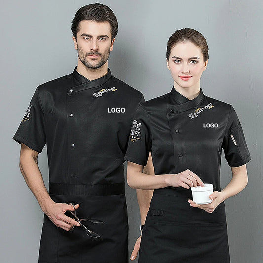 Chef Uniform Men Jacket Cooking Clothes Kitchen Shirt Waitress Food Service Hotel Fast Food Hot Pot Cake Shop Coat Custom Logo