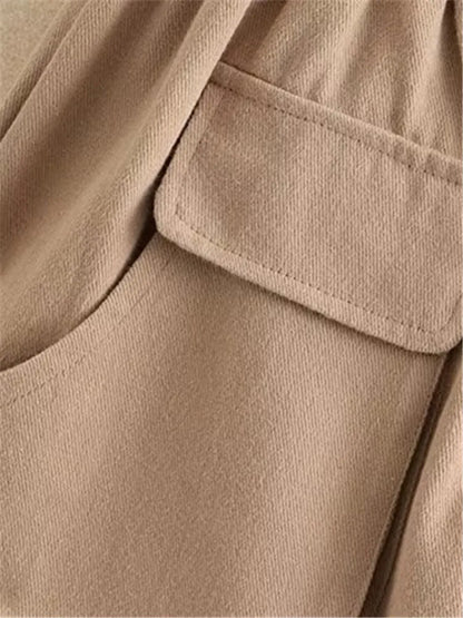 Plus Size Women's Summer Shorts Twill Blend Cotton Wide Leg Shorts With Large Pockets At The Front Sides Loose Fitting Thin Pant