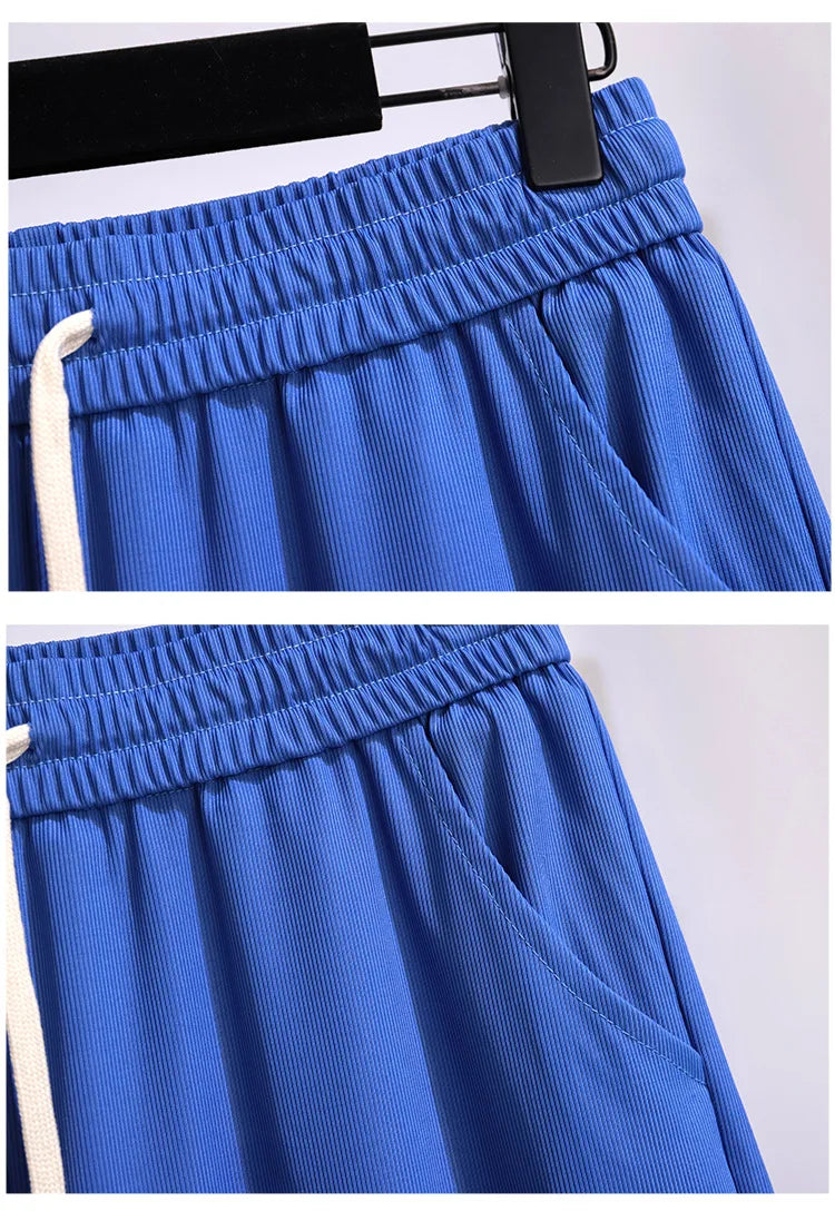 New Ladies Summer Plus Size Sports Shorts For Women Large Loose Blue Wide Leg Thin Running Shorts 3XL 4XL 5XL 6XL 7XL