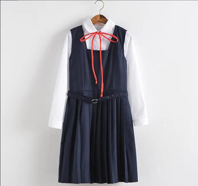 School Uniforms Short Sleeve and Long Sleeve Shirt and Vest Dress Japanese Preppy Style Girls Uniform Anime Costumes