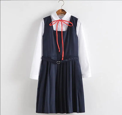 School Uniforms Short Sleeve and Long Sleeve Shirt and Vest Dress Japanese Preppy Style Girls Uniform Anime Costumes