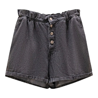 New  Ladies Summer Plus Size hot pants For Women Large Size Loose Black BluE Cotton Pocket Denim Shorts 3XL 4XL 5XL 6XL 7XL