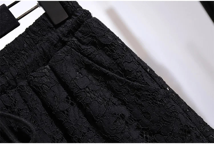 Women Summer Plus Size Sexy Lace Shorts Large Loose Black Wide Leg Short Female 3xl 4xl 5xl 6xl 7xl Y2K Clothing Free Shipping