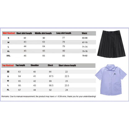 Thai School Uniform Round Neck JK Uniform Student Shirt Female Class Uniform Thai Shirt Taboo Girl High School Summer Suit