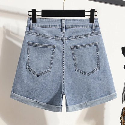 Plus Size L-5XL Y2K Denim Shorts For Women High Waist Fashion  Summer Street Hot Sexy Jean Pant Female Free Shipping Clothes