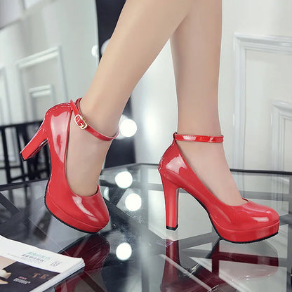 2021Work Shoes Women Black Pumps  Spring Casual Shoes Female High Heels White/red Weding Shoes 34 40 Plus Size Pumps