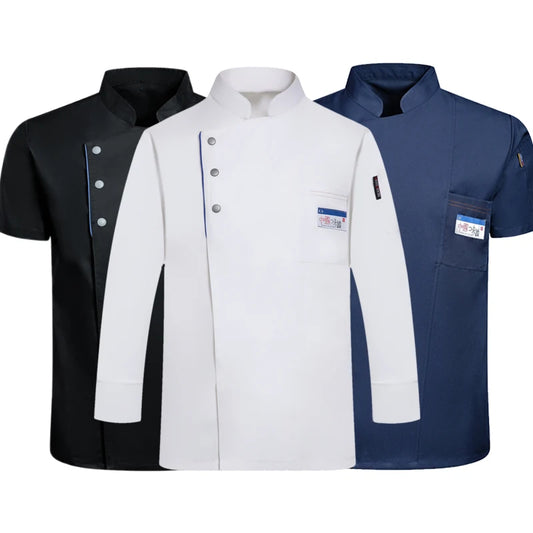 Chef Jacket for Men Women Short/Long Sleeve Kitchen Cook Shirt Restaurant Waiter Uniform