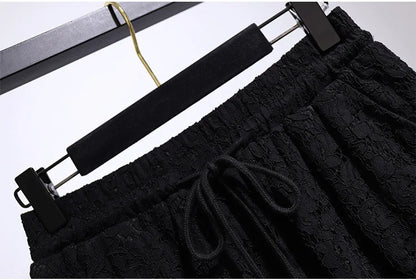 Women Summer Plus Size Sexy Lace Shorts Large Loose Black Wide Leg Short Female 3xl 4xl 5xl 6xl 7xl Y2K Clothing Free Shipping