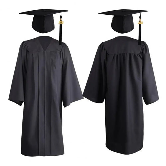 Popular Graduation Gown Set Casual Academic Dress with Tassel High School Degree Robe Graduation Gown Top Hat Photography