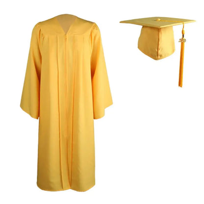 Adult Graduation Gown + Cap Set Zip Closure University Academic Graduation Gown Robe Mortarboard Cap Graduation Gown Robe