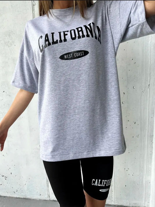 Blessyuki Fashion Simple Letter Print Cotton T-shirts Women Casual Cotton Plus Size Streetwear Tees Femael Basic Hip Hop Tops