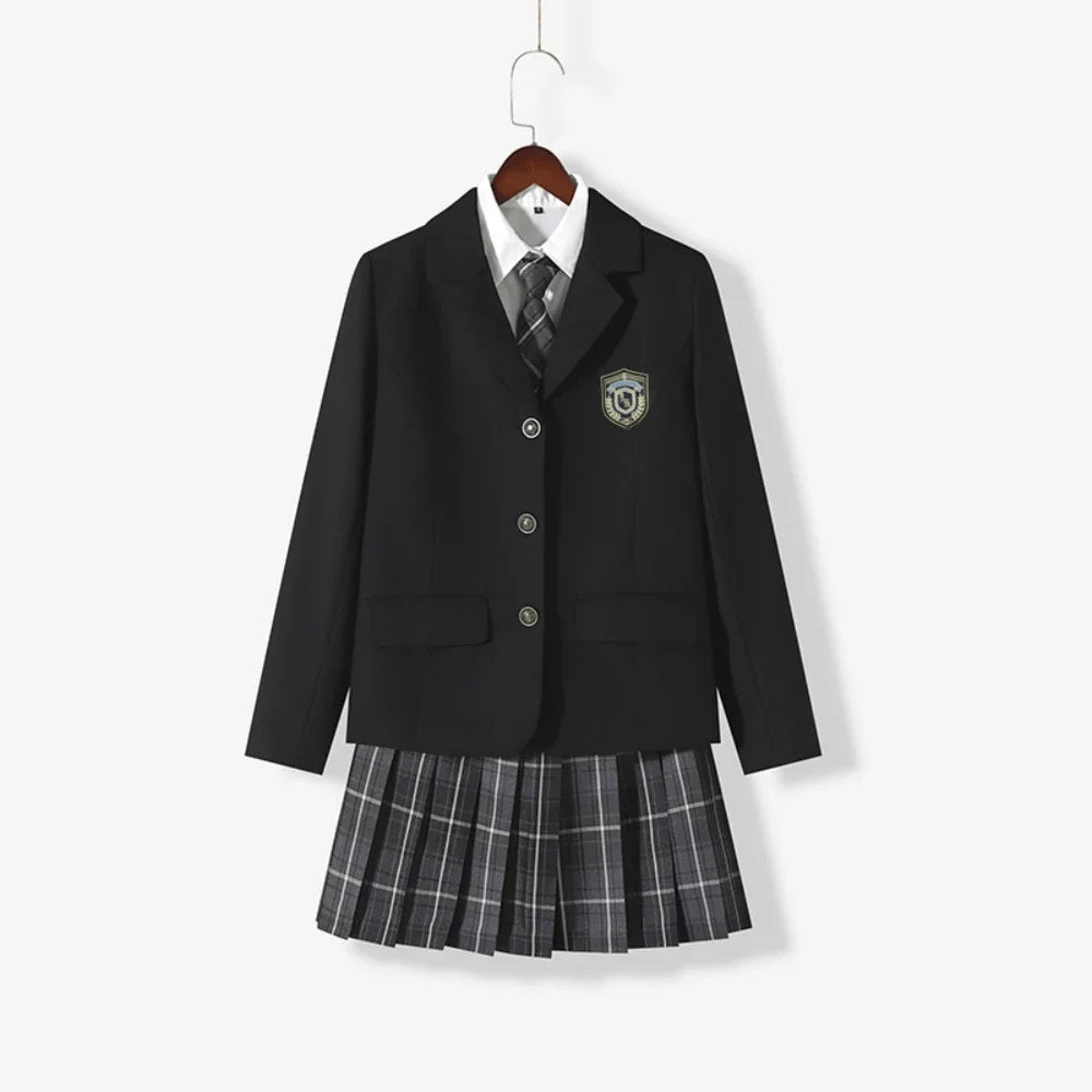 Japanese School Uniforms for Girl Autumn&Winter Multicolor Long Blazer Sets Pleated Skirt JK Sailor Tie Anime Cos Costumes Women