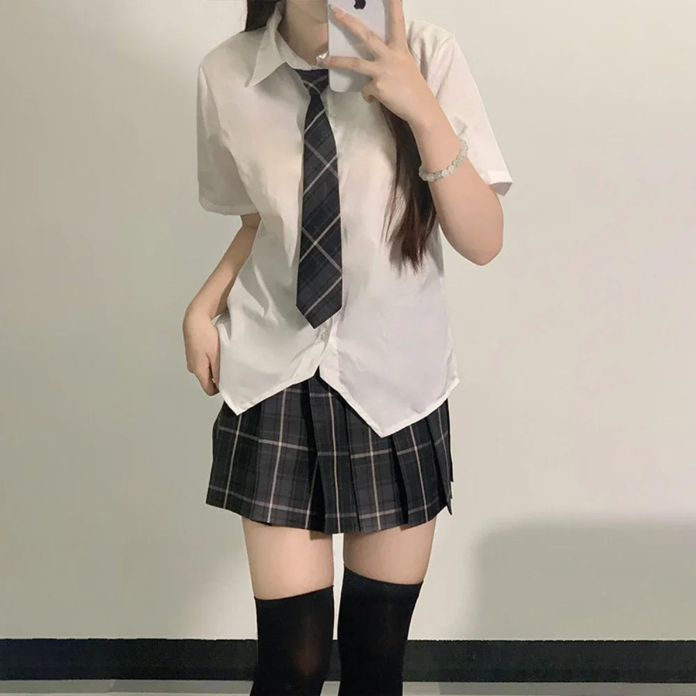 Japanese School Uniforms for Girl Autumn&Winter Multicolor Long Blazer Sets Pleated Skirt JK Sailor Tie Anime Cos Costumes Women