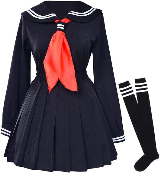 Classic Japanese School Girls Sailor Dress Shirts Uniform Anime Cosplay Costumes with Socks Set